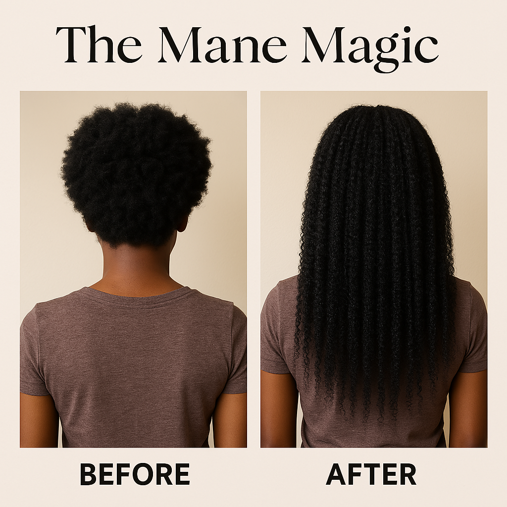 The Mane Magic Hair Growth Oil 4oz Haircare with 35 organic ingredients to stimulate and promote healthy and hair growth