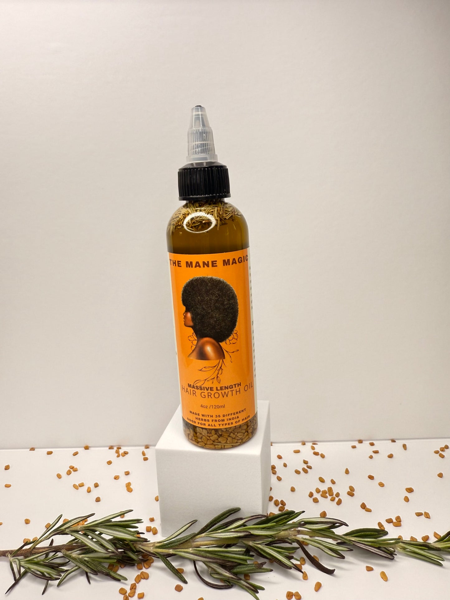 The Mane Magic Hair Growth Oil 4oz Haircare with 35 organic ingredients to stimulate and promote healthy and hair growth