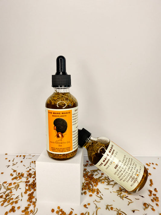 The Mane Magic Hair Growth Oil 2oz Haircare with 35 organic ingredients to stimulate and promote healthy and hair growth