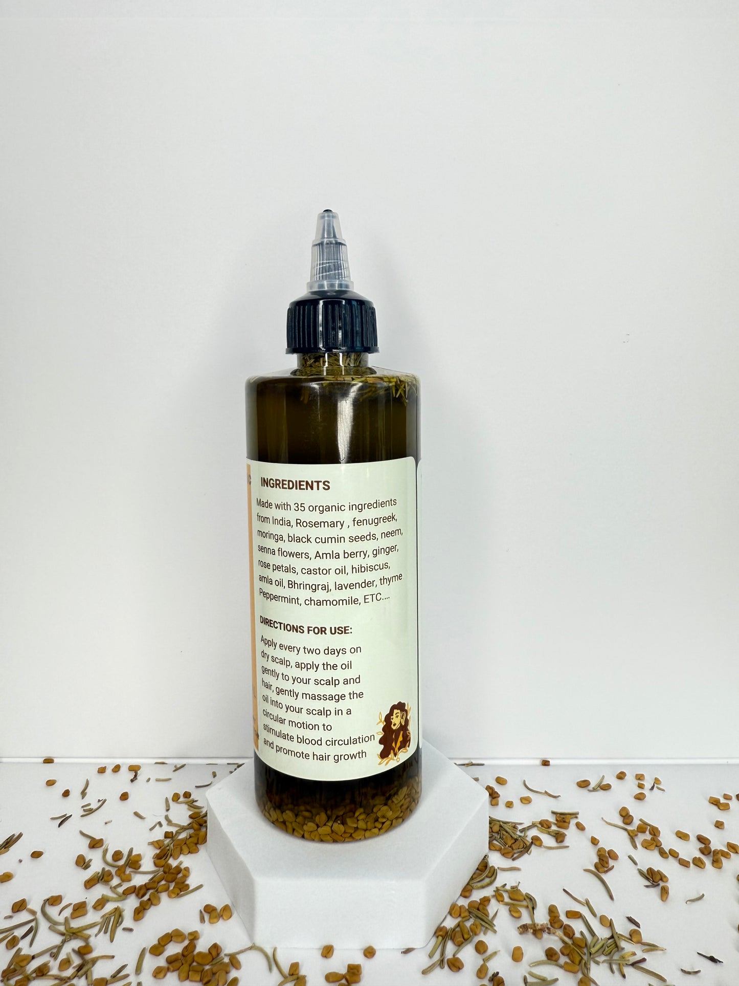 The Mane Magic Hair Growth Oil 8oz Haircare with 35 organic ingredients from india to stimulate and promote healthy and hair growth