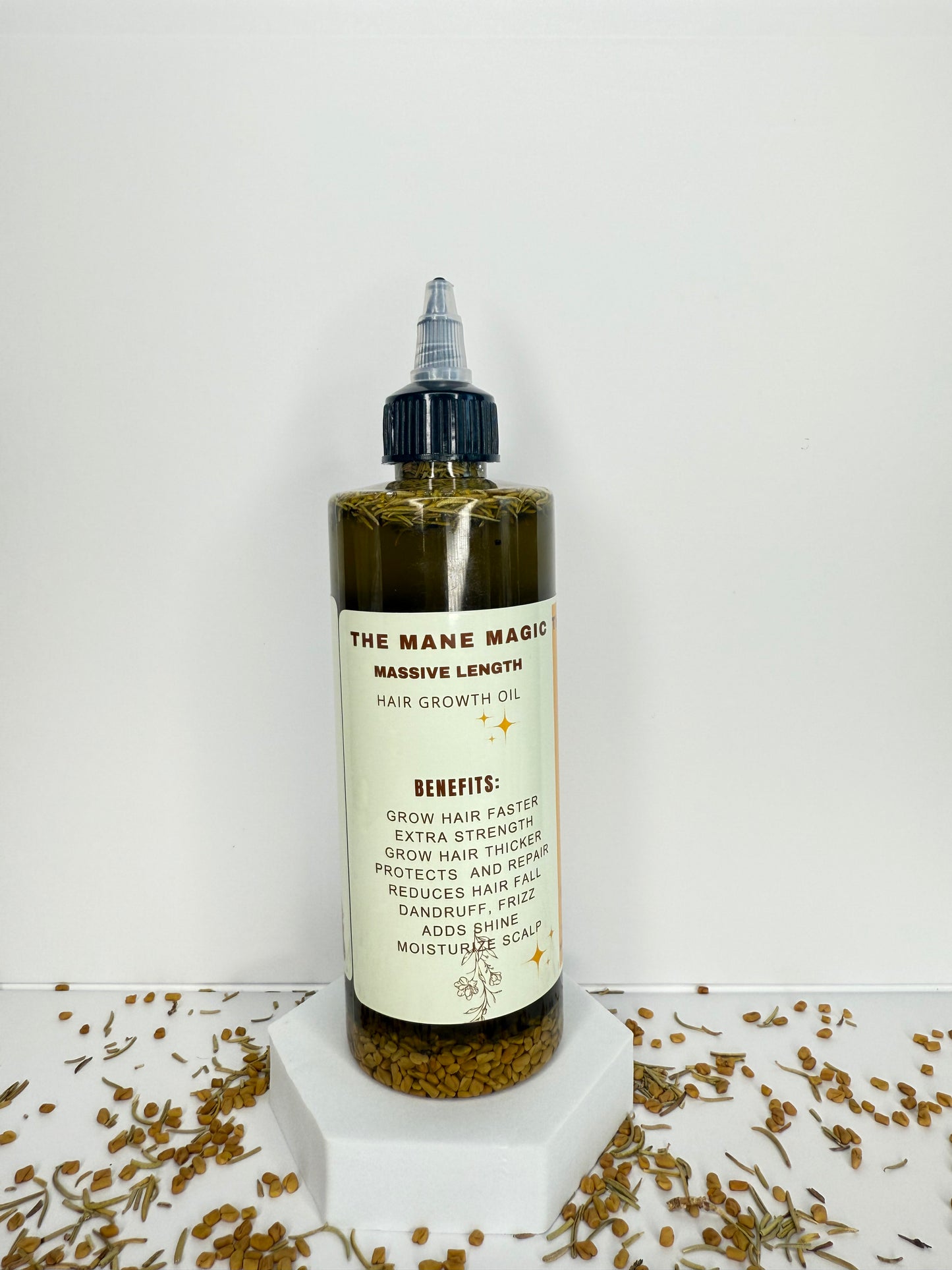 The Mane Magic Hair Growth Oil 8oz Haircare with 35 organic ingredients from india to stimulate and promote healthy and hair growth