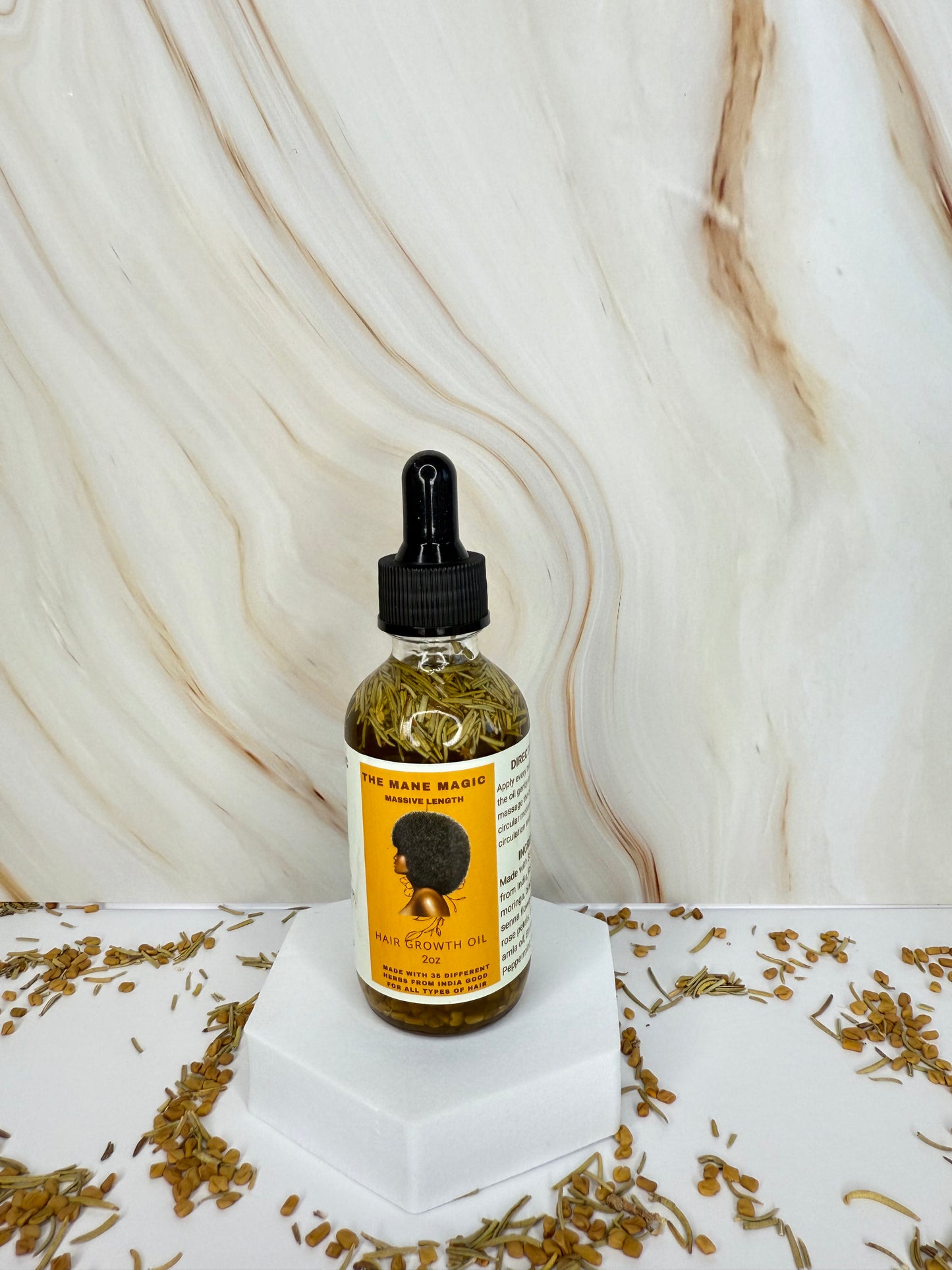 The Mane Magic Hair Growth Oil 2oz Haircare with 35 organic ingredients to stimulate and promote healthy and hair growth