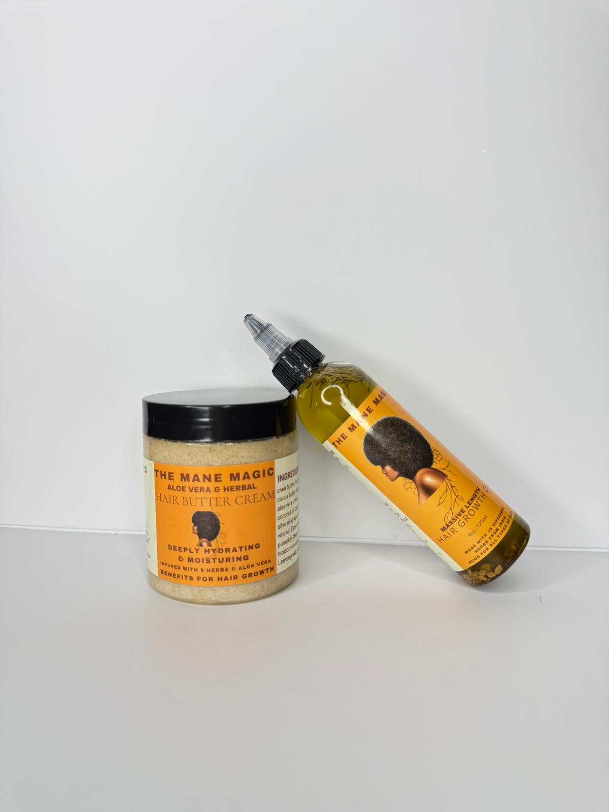 The Mane Magic hair growth oil & Aloe Vera hair growth butter